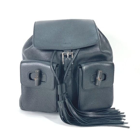 GUCCI Black Bamboo Backpack - Picture 1 of 16